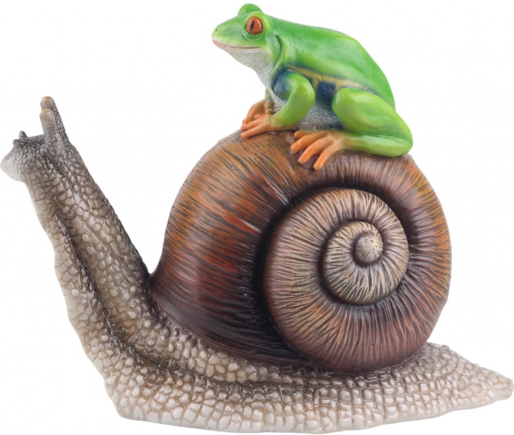 Фигурка декоративная Улитка с Лягушкой 24х12х18 см