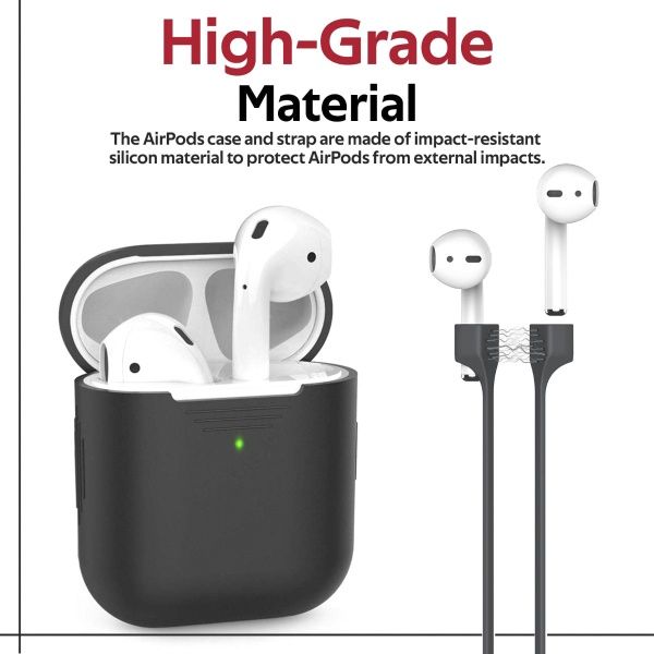 Чехол для наушников Promate PodKit для Apple AirPods black (podkit.black) 