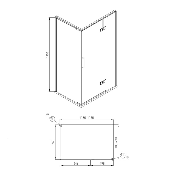 Душевая кабина VOLLE Nemo 10-22-171Rglass 120x80x195