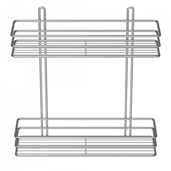 Полка для ванной 2-ярусная 35 см хром 