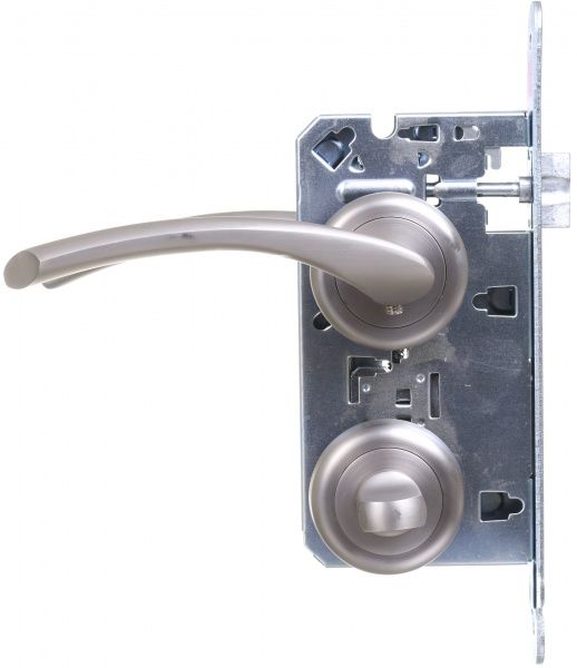 Замок врезной с ручками WC Linde А-2005 SN 72 мм никель без петель