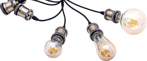 Люстра подвесная Hopfen Han Loft 6x40 Вт E27 бронза/черный 