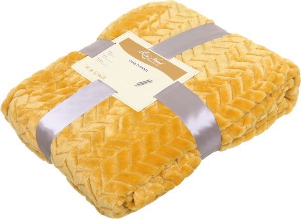 Плед Flannel Plush 160x200 см гірчичний La Nuit 