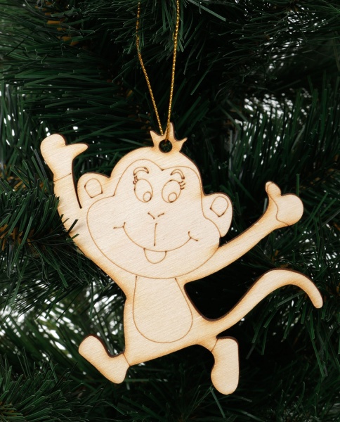 Елочная игрушка Веселая обезьянка 6355 11,5 см 