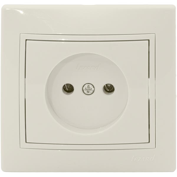 Розетка без заземлення Lezard Mira 16 А 250 В без шторок кремовий