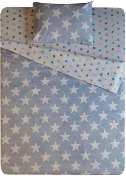 Комплект постільної білизни Зірки блакитні 1,5 білий із блакитним UP! (Underprice) 