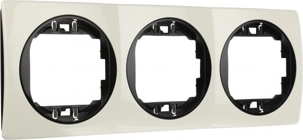 Рамка трехместная Aling-Conel EON горизонтальная бежево-черный E6703.9E