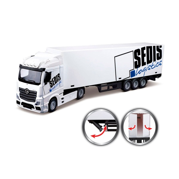 Игровой набор Bburago 1:43 Фура Mercedes-Benz Actros c погрузчиком 18-31471