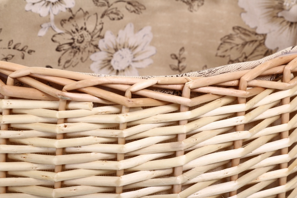 Корзина плетеная с текстилем 38х27х20/44 см TC23-1-1