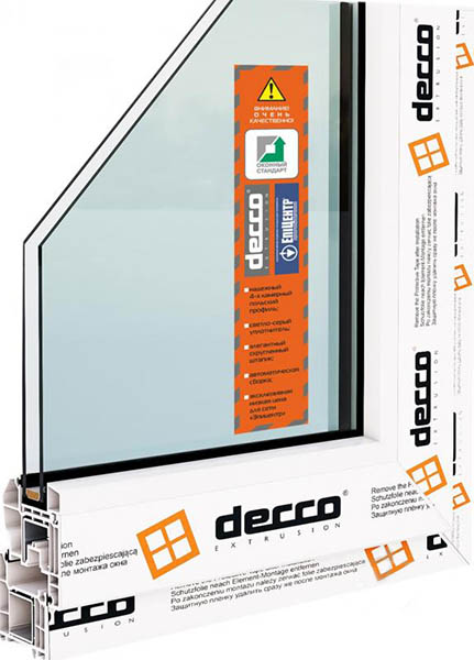 Окно глухое DECCO 60 600x1000 мм