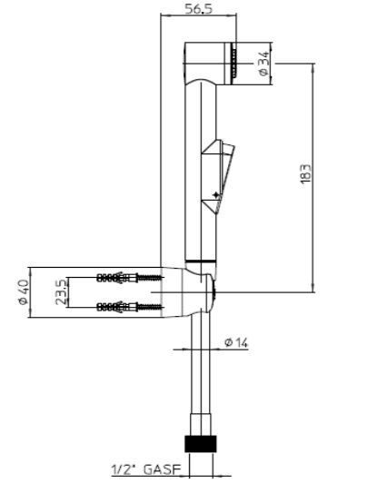 Лейка для биде Bossini Macan 5 л/мин. белая WMI001B00013004 
