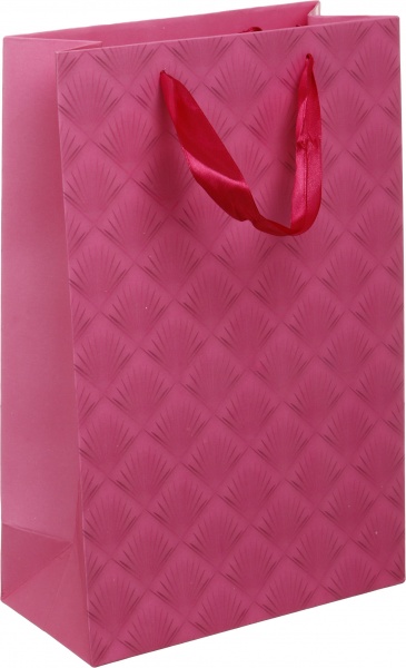 Пакет подарочный LL-1 D-1144 розовый узор ромбики с лаком