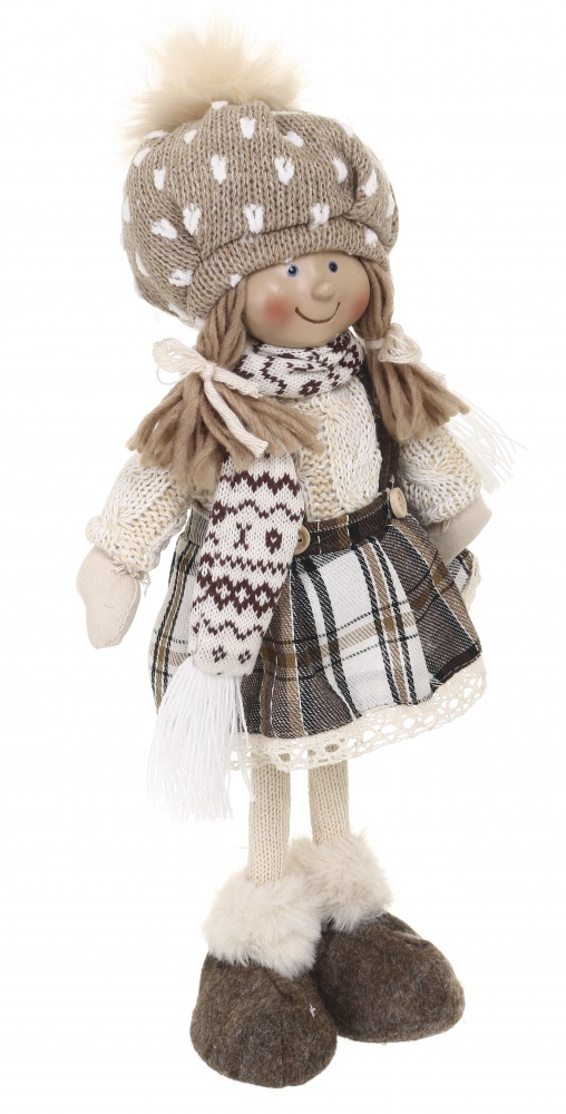 Декорация новогодняя текстиль Мальчик/Девочка в ассортименте 38 см