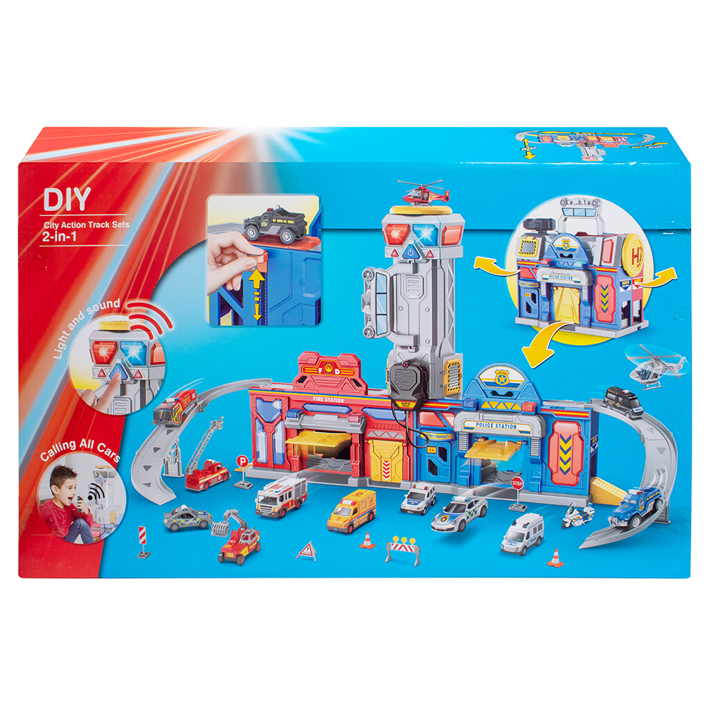 Ігровий набір Qunxing Toys Паркінг Пожежна та поліцейська служби SK-757XJA