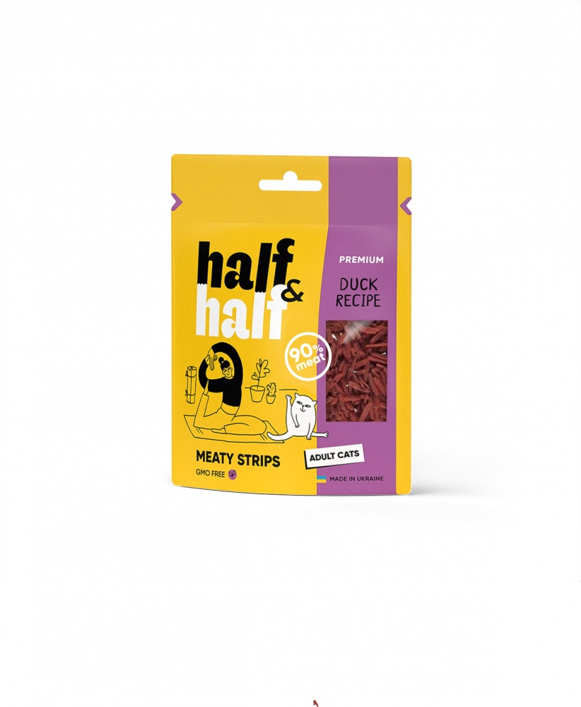 Лакомство для котов Half&Half мясные кусочки утка 50 г