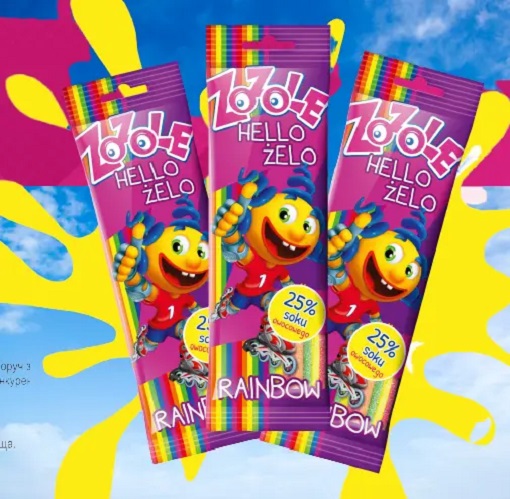 Конфеты желейные Zozole Raibow с фруктовым вкусом 75 г