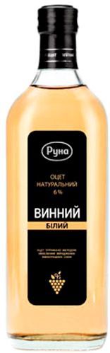 Уксус Руна натуральный 6% винный белый 500 мл 