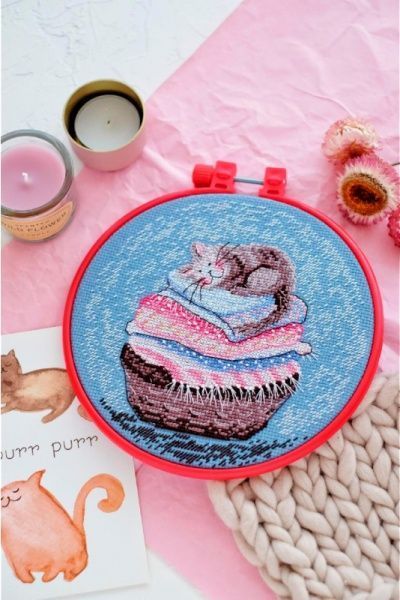 Набор для вышивания крестиком Котенок АНМ-008 Абрис Арт 