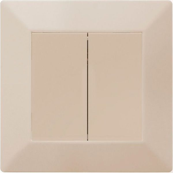 Вимикач двоклавішний HausMark Alta без підсвітки 10 А 220В кремовий SNG-SWP.SQ20MG2W1-CR