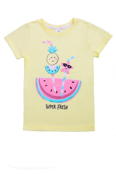Футболка для дівчаток Luna Kids з принтом Super Fresh р.122 ваніль 