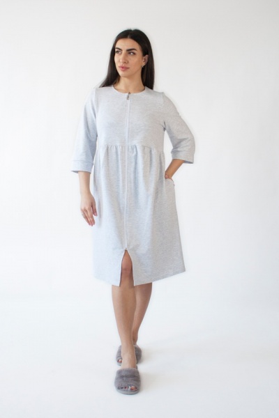 Халат домашний Flis clothes р. S серый меланж 