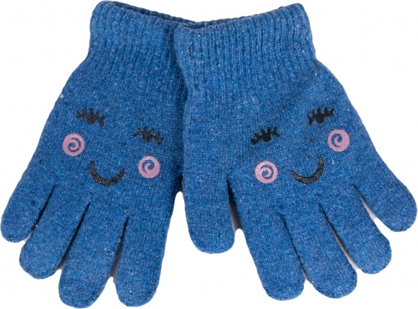 Варежки YO! смайл р.16 синий 