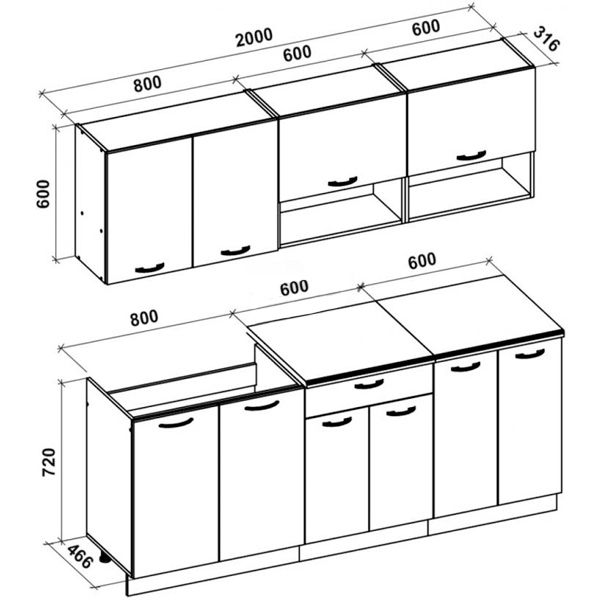 Кухня Виолетта New ДСП 2 м
