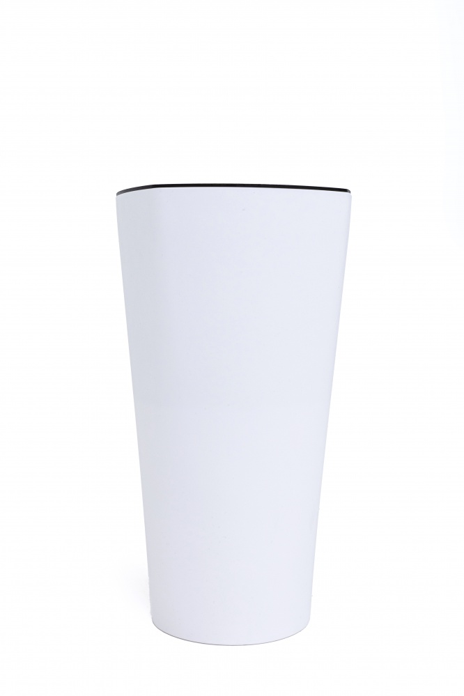 Горщик для квітів пластик Крокус 41 см круглий білий 6 л ММ-Пласт (K41wh)