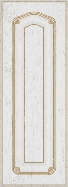 Фасад для кухні Грейд Біла текстура супермат №205 патина золото 713x260 Ріміні правий