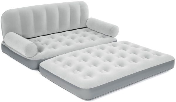 Ліжко надувне Bestway 3 в 1 із вбудованим електронасосом 188х152 см сірий