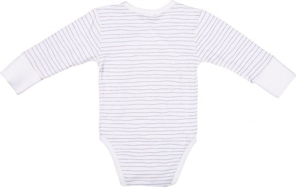 Боди детское унисекс Baby Veres Funy sparrows strip косая застежка р.62 молочный 