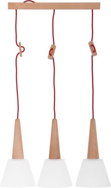 Підвіс ALFA Benefis 3xE27 білий матовий/дерево світле 60166 