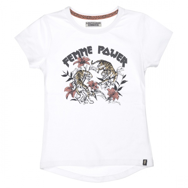 Футболка для девочек DJ Dutchjeans р.122 белый V42022-45 