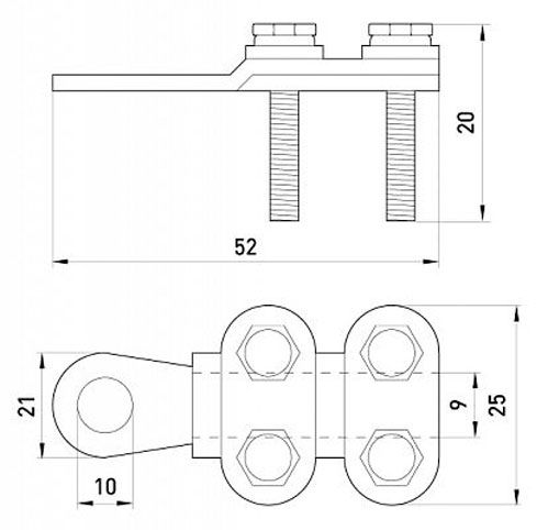 Наконечник кабельний E.NEXT e.end.stand.clamp.25.35 мідний 