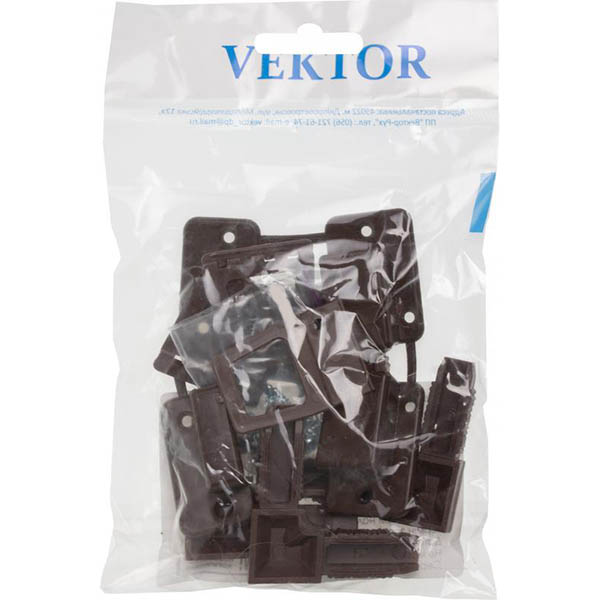 Комплект креплений для внешней москитной сетки коричневый