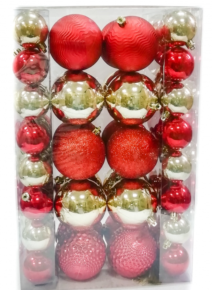 Набор елочных шаров в ассортименте d 50 мм 68 шт./уп.