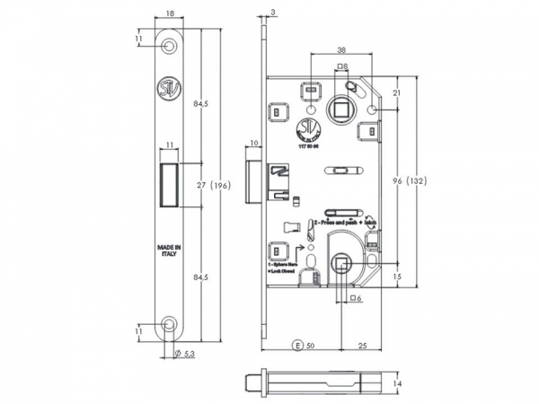 Дверний замок міжкімнатний STV магнітний WC матовий хром