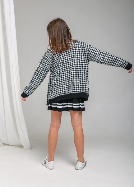 Кардиган для девочки ART KNIT Лапки р.128134 черный 