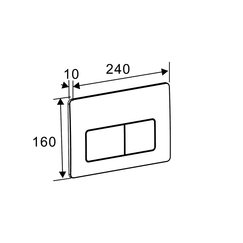 Клавиша смыва Koller Pool Kvadro Pro New хром глянец