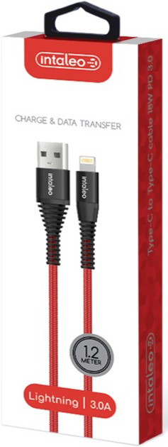Кабель Intaleo CBRNYL1 USB to Lightning 1,2 м червоний (1283126559471)