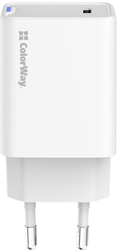 Сетевое зарядное устройство ColorWay GaN Mini 45W PD Port PPS USB-C белый (CW-CHS057PD-WT)