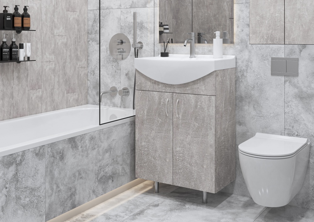 Тумба напольная Грейд Артик 55 бетон под умывальник Cersania 55