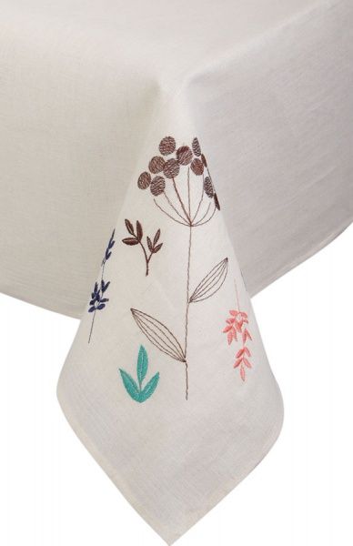 Скатерть с вышивкой 150x150 см бежевый Ярослав 