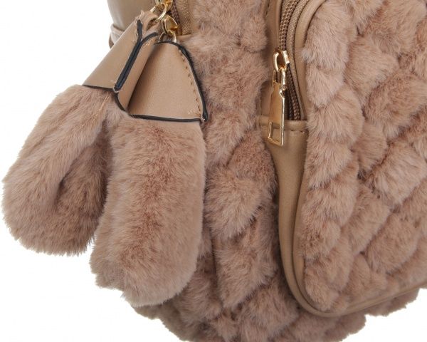 Рюкзак пушистый Soft Touch кофейный