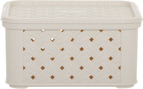Кошик пластиковий Tontarelli 6848 ТО із кришкою Аріанна S 85x166x145 мм