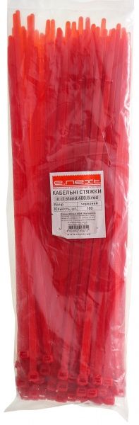 Стяжка кабельна E.NEXT e.ct.stand.400.8.red 8х400мм