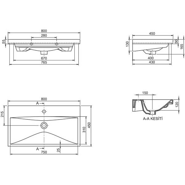 Тумба Aqua Rodos Омега консольная 80 с умывальником Frame (АР000040334)