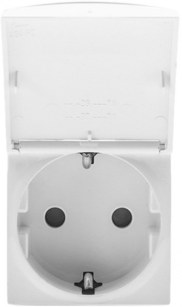 Розетка із заземленням Schneider Electric Unica 16 А 250 В зі шторками з кришкою білий MGU3.037.18TA