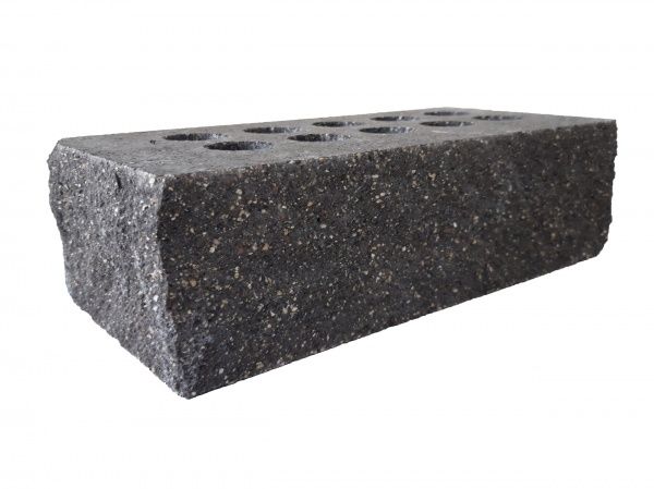 Кирпич гиперпрессованный Литос Колотый пустотелый тычковый серый