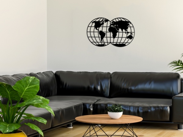 Панно 2 полушария Земли PN216 41x68 см 